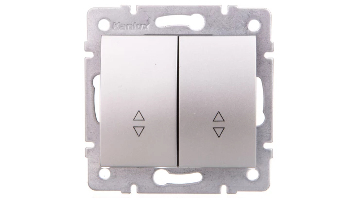 LOGI Łącznik podwójny schodowy śrubowy 10AX 250V srebrny 021060143 25192