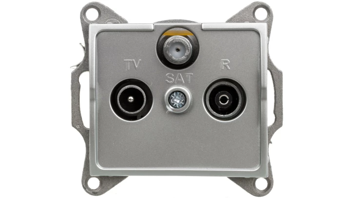 LOGI Gniazdo RTV/SAT końcowe srebrne 021350043 25221