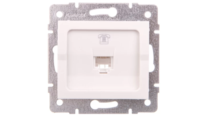 LOGI Gniazdo telefoniczne pojedyncze (RJ11) białe 021370002 25106