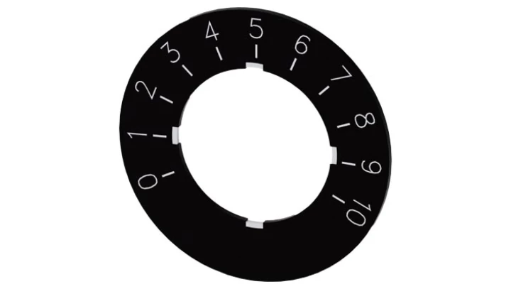 Etykieta do potencjometru 22mm skala 1 do 10 SIRIUS ACT 3SU1900-0BG16-0SA0 /10szt./