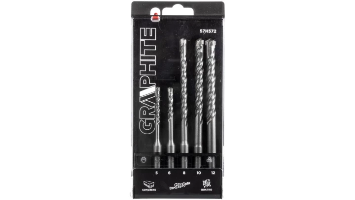 Zestaw wierteł do betonu SDS+ quatro 5, 6 x 110 mm + 8, 10, 12 x 160mm /zestaw 5szt./ 57H572