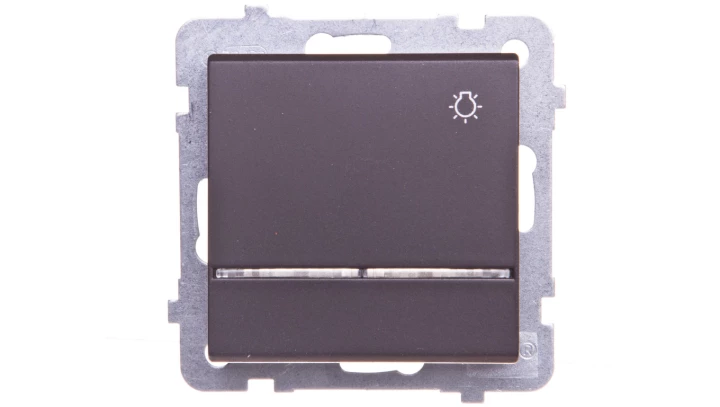 SONATA Przycisk /światło/ z podświetleniem czekoladowy metalik ŁP-5RS/m/40
