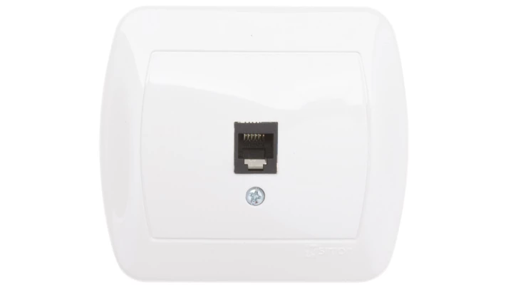 Simon Akord Gniazdo telefoniczne pojedyncze RJ11 białe AT1e/11