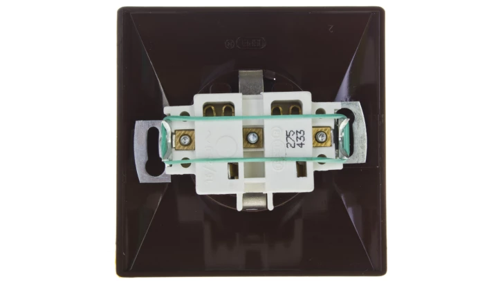 AKCENT Gniazdo pojedyncze z/u Schuko brązowe GP-1AS/24