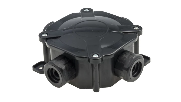 Puszka hermetyczna n/t z dławikami IP67 75x75x33mm czarna