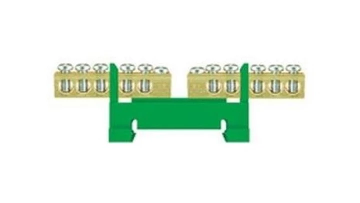 Listwa zaciskowa niska na szynę 2x5-torowa dzielona zielona TH35 E.4130