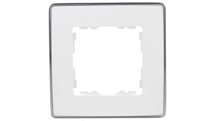Simon Detail 82 Ramka pojedyncza Detail SELECT-metal BIAŁA / podstawa Chrom 8201610-244