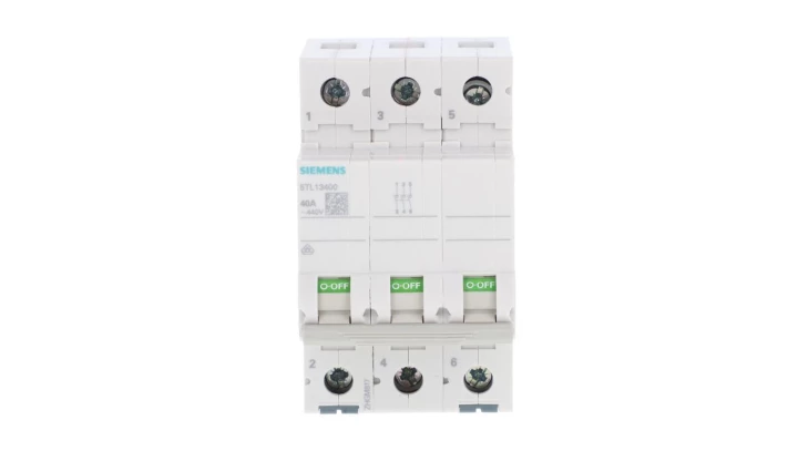 5TL1340-0 Rozłącznik izolacyjny Bieguny: 3 na szynę DIN 40A 400V