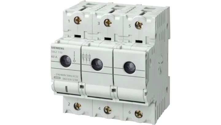 Rozłącznik bezpiecznikowy 63A 3+N D02 5SG7163