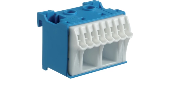 Blok samozaciskow 63A QC niebieski 10 przyłączy 33x45x34mm KN10N