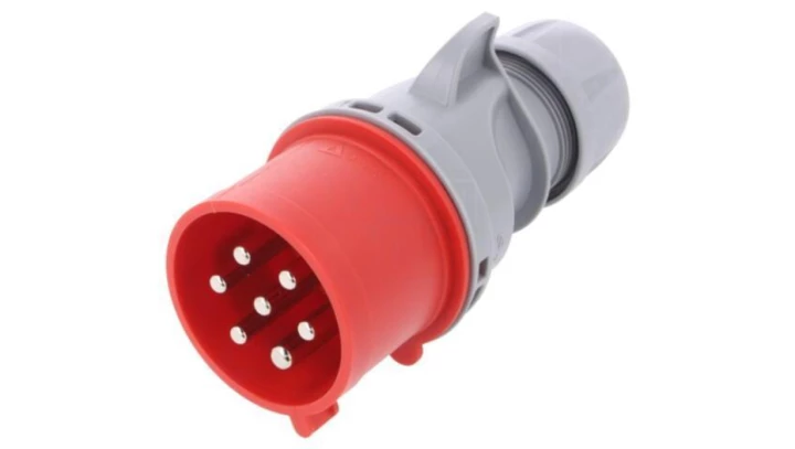 Wtyczka przenośna 32A 7P 400V czerwona IP44 SHARK 027-6V