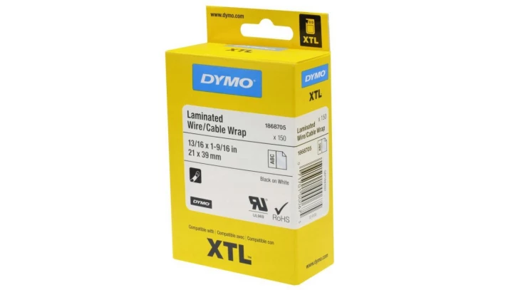 Opaski laminowane do drukarek XTL 21x39mm czarny na białym 1868705 /150szt./