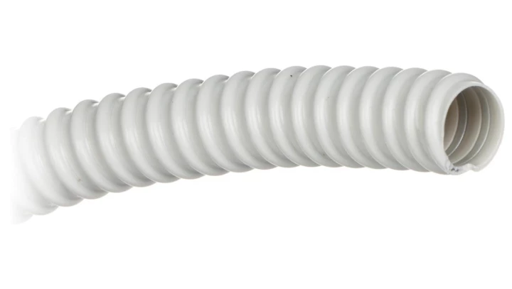 Rura karbowana elektroinstalacyjna GUS (RSF) 20,7/16mm wzmocniona spiralą giętka samogasnąca peszel elastyczny 320N PVC UV szara