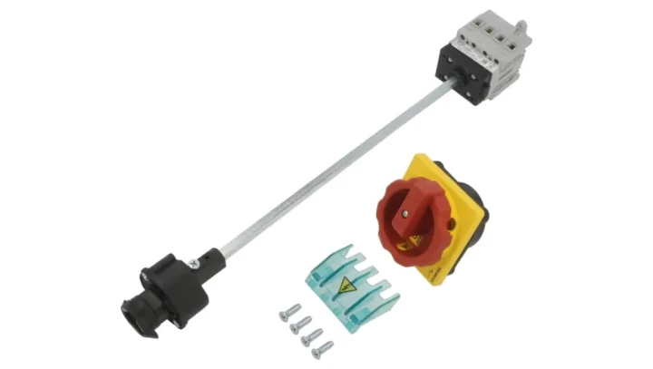 Rozłącznik główny/awaryjny 3P 16A 7.5kW AC23A 400V montaż na płycie z wałkiem pokrętło żółto-czerwone 4 otwory 3LD2013-0TK53