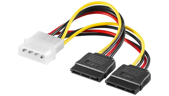 Kabel SATA zasilający MOLEX (M) - S-ATA (F) x2 13cm 68524