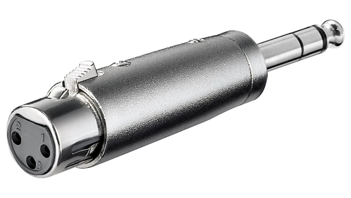 Adapter XLR, wtyk jack AUX stereo 6,35 mm na gniazdo XLR