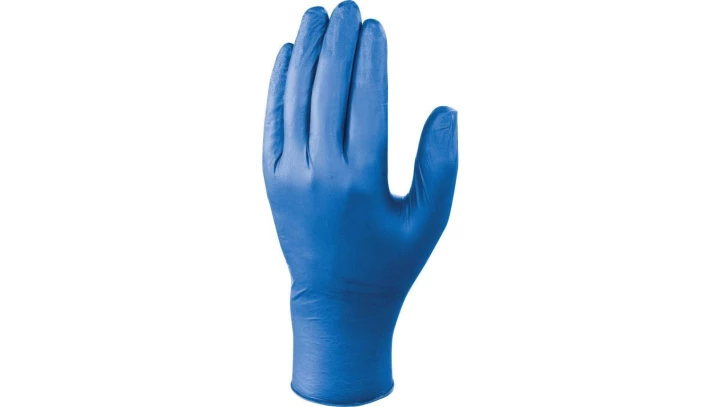 RĘKAWICE JEDNORAZOWE Z NITRYLU, NIEPUDROWANE, OPAKOWANIE 100, NIEBIESKIE, ROZMIAR 9/10, V1420B10009