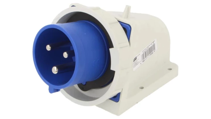 Wtyczka odbiornikowa 32A 3P 230V niebieska IP67 5232-6kv