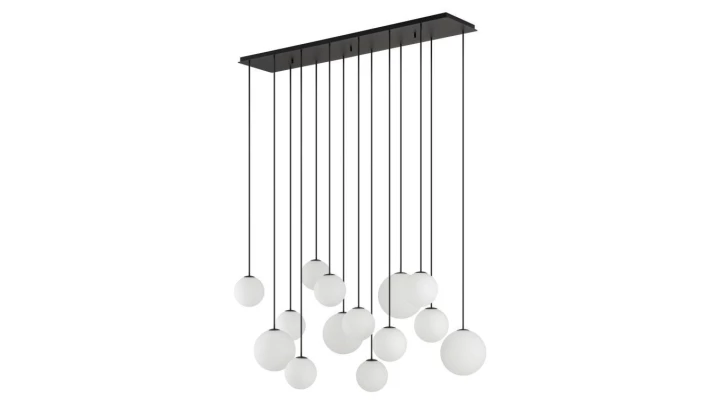 Lampa wisząca SNOWBALL XIV czarna białe klosze G9 12W LED do salonu 11408 Nowodvorski
