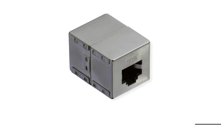 Łącznik modularny beczka 2xRJ45 8P8C kat.6 ekranowany FTP