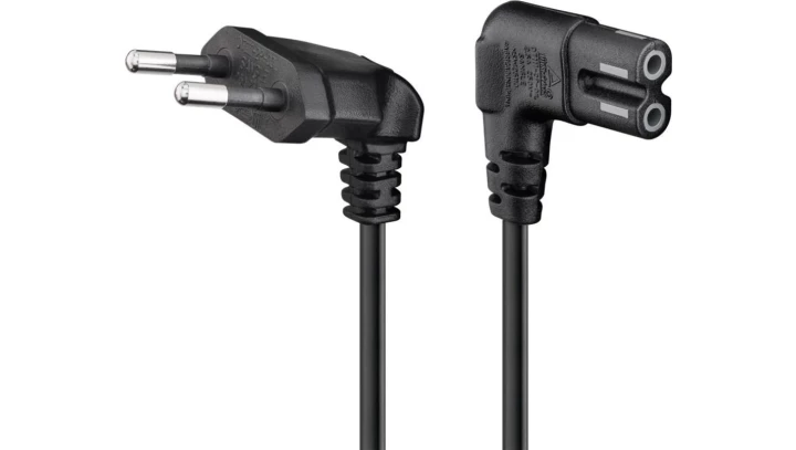 Kabel zasilający kątowy EURO (radiowy) CEE 7/16 - IEC 320 C7 3m 97354