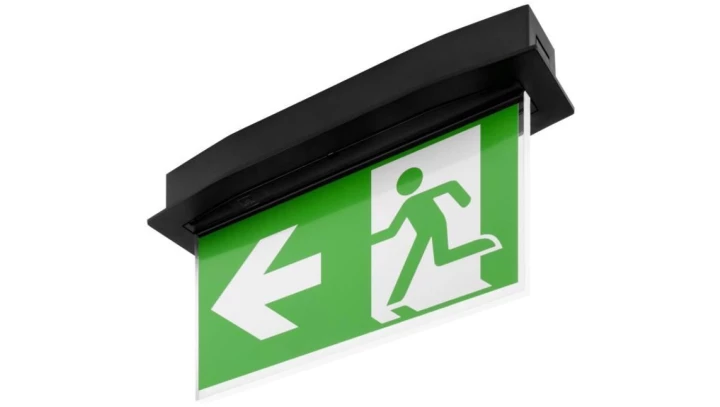Oprawa ewakuacyjna podtynkowa SUPREMA D-std M 3H AT IP54 PT BLK + (E2, E3) / 93986
