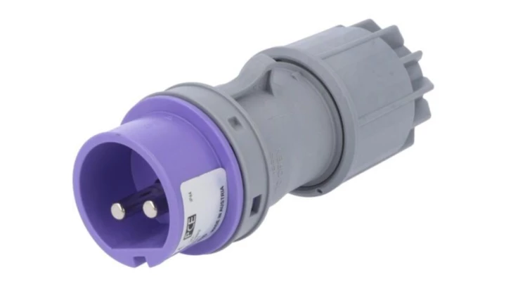 Wtyczka przenośna 32A 2P 24V fioletowe IP44 072v