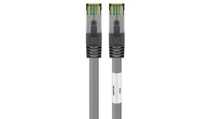 Kabel krosowy patchcord S/FTP (PiMF) kat.8.1 LSZH szary 0,5m 55135