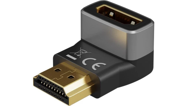 Adapter HDMI™ kątowy 270 pionowy, 8K @ 60 Hz, pozłacany 72011