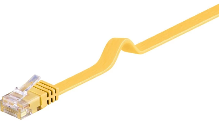 Kabel krosowy płaski patchcord U/UTP kat.6 żółty 0,5m 96396