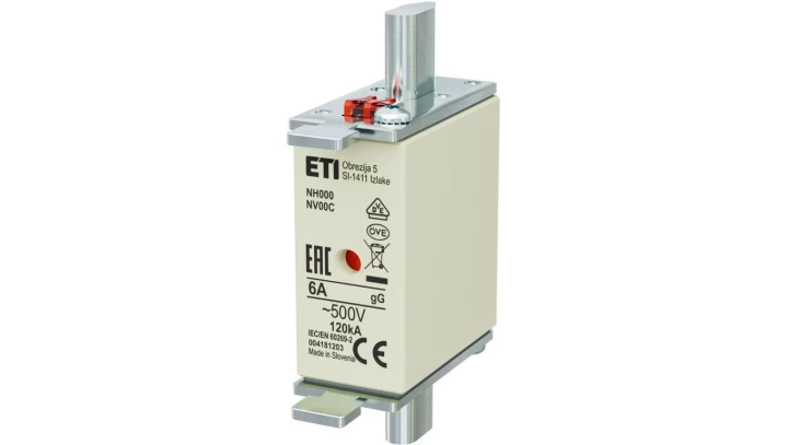 Wkładka bezpiecznikowa KOMBI NH000 6A gG/gL 500V WT-00C 004181203