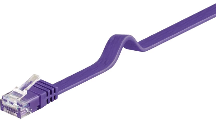 Kabel krosowy płaski patchcord U/UTP kat.6 fioletowy 2m 96417