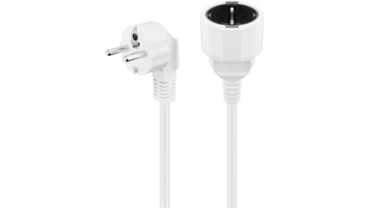 Kabel przedłużajacy (przedłużacz) 3m biały 1x230V H05VV-F 3G1,5 93087