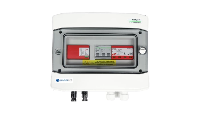 Rozdzielnica przył. DCAC herm. EMITER z ogranicznikiem przepięć DC Dehn 1000V typu 1+2, 1 x łańcuch PV, 1 x MPPT, EM-154_DCAC