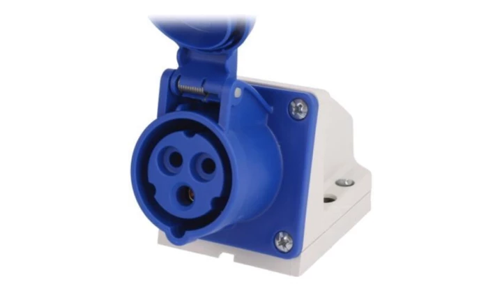 Gniazdo stałe 16A 3P 230V niebieskie IP44 /mała obudowa/ 113-6K