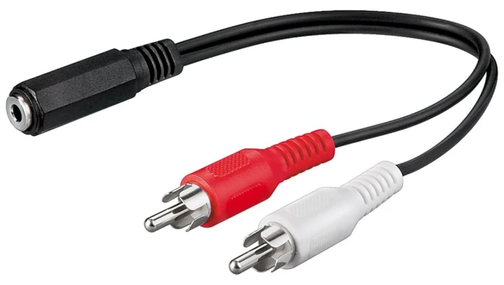 Przewód adapter Jack 3,5mm - 2x RCA 0,2m 50092