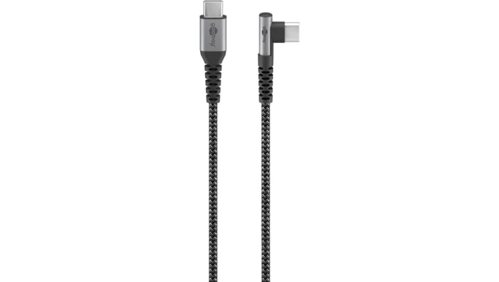 Kabel tekstylny USB-C™ do USB-C™ z metalowymi wtyczkami (gwiezdna szarość/srebrny), 90, 0,5 m, 64658