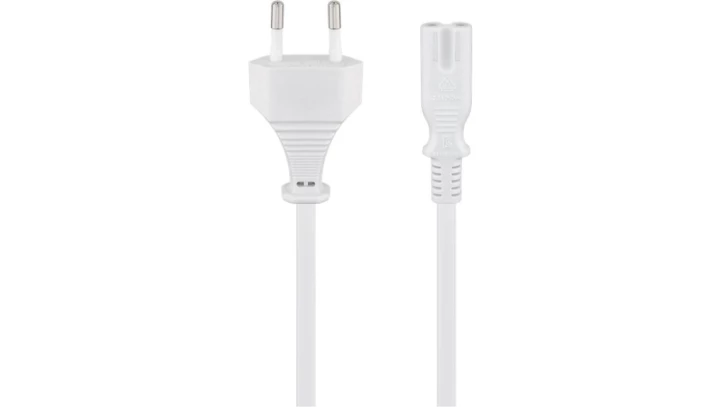 Kabel zasilający EURO (radiowy) CEE 7/16 - C7, 1,5m biały 51326