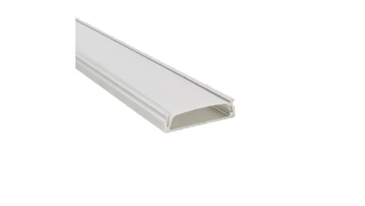 Profil LED natynkowy anod. aluminium 2m z kloszem, zaślepkami i uchwytami, dla taśm do 20mm