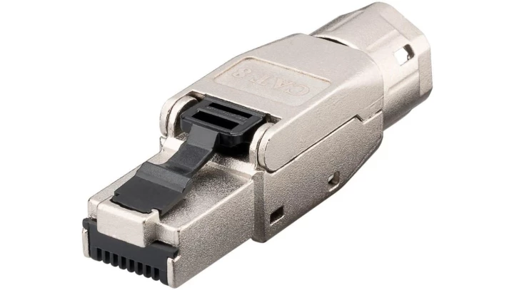 RJ45 złącze CAT 8.1, ekranowane STP, do montażu bez użycia narzędzi, 61130