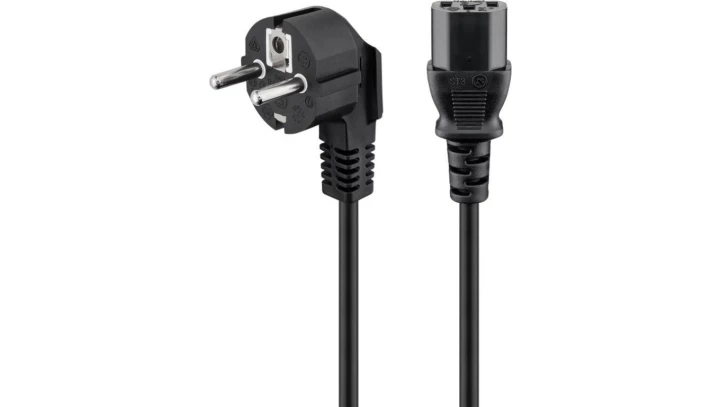 Przewód zasilający Schuko (type F, CEE 7/7) - IEC C13 2m czarny 50077