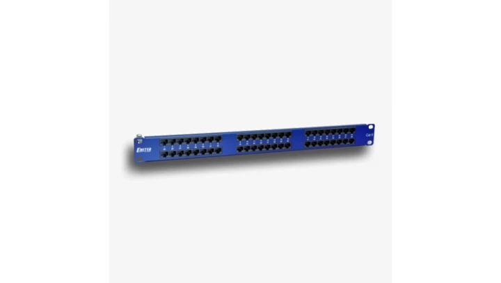 Panel 19, 48 x RJ45 UTP kat. 6 (1U) z półką, niebieski DCN/3012IPRL48-C6-1U