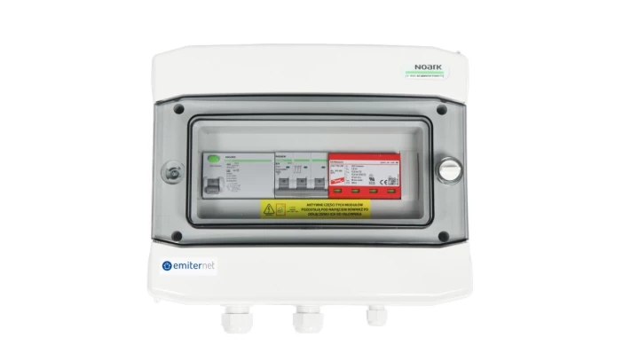 Rozdzielnica przył. hermetyczna EMITER z ogranicznikiem przepieć AC typ 1+2, 16A 3-F, różnic 40A/300mA, EM-269_AC