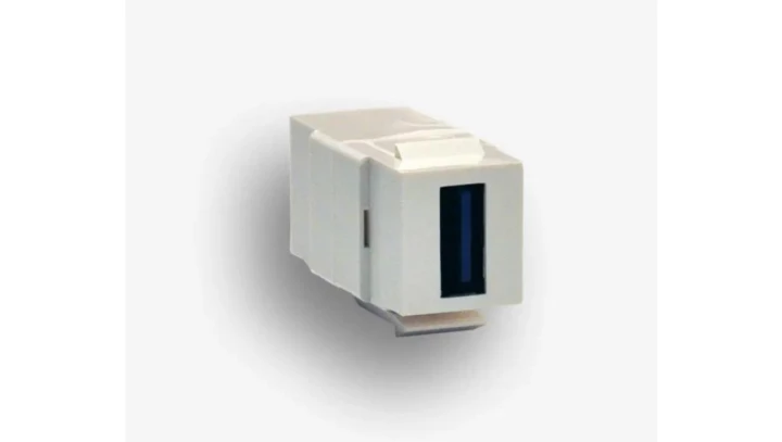 Gniazdo keystone typu USB 3.0 typ A żeńskie, kolor biały EM/KEY-USB3.0-A/A-DC