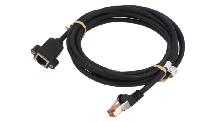 Kabel przedłużający S/FTP (PiMF) kat.6, LSZH RJ45 czarny, 65638 /2m/