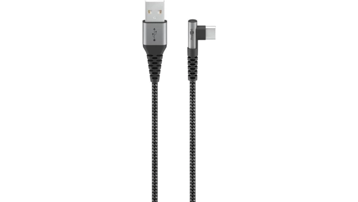 Kabel tekstylny USB-C™ do USB-A z metalowymi wtyczkami (gwiezdna szarość/srebrny), 90, 1m, 64656