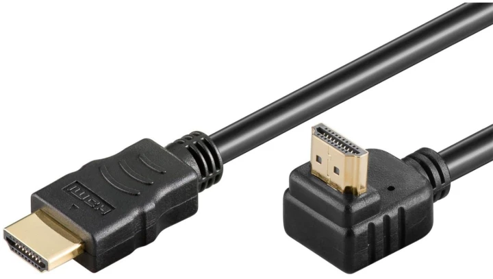 Kabel HDMI™ 90 o dużej szybkości z Ethernetem, 0.5m, czarny, 61293