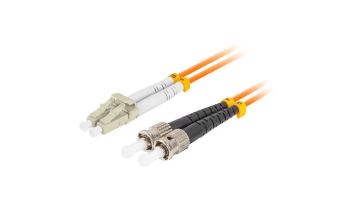 PATCHCORD ŚWIATŁOWODOWY MM ST/UPC-LC/UPC DUPLEX 3.0MM OM2 50/125 LSZH 10M POMARAŃCZOWY LANBERG