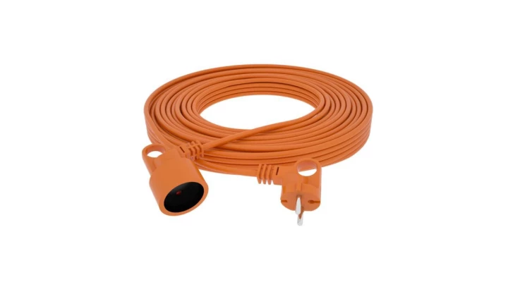 Przedłużacz ogrodowy 1-gniazdo b/u 15m /H05VV-F 2x1/ pomarańczowy