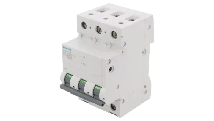 SIEMENS Wyłącznik nadprądowy B10A, 10kA 3P bezpiecznik 9525